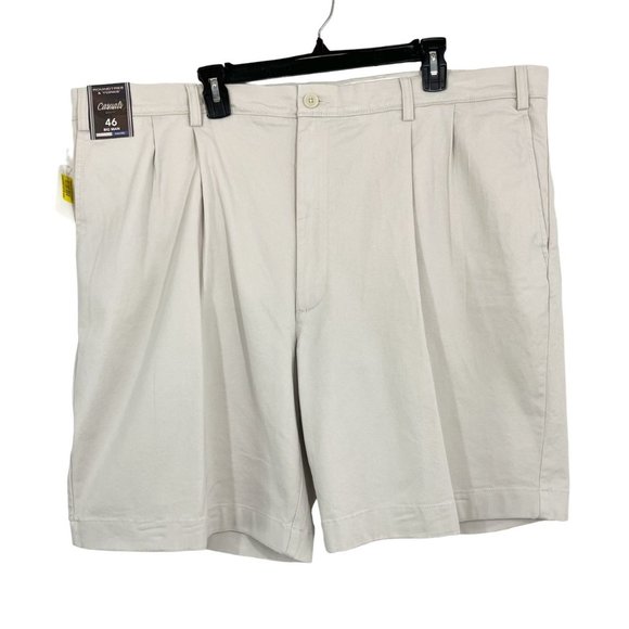 Roundtree & Yorke NEW Classic Fit Pleat Front Shorts Cotton Big Man - Size 46 - Picture 1 of 8